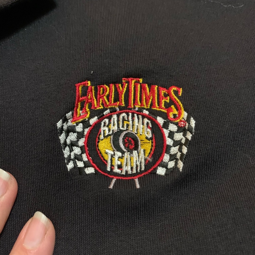 VTG Early Times Racing Team embroidered polo with checkered accents XL